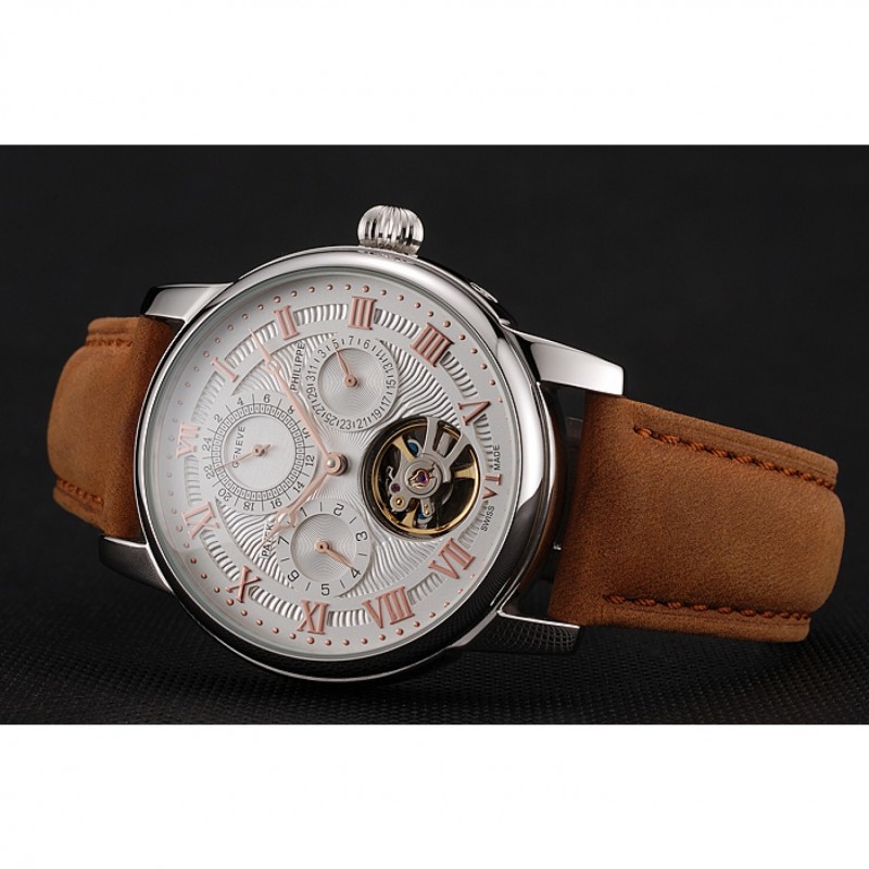 Patek Philippe Grand Complications 1453818 Automatic Kinetic Replica Watch, White Dial, Men's
