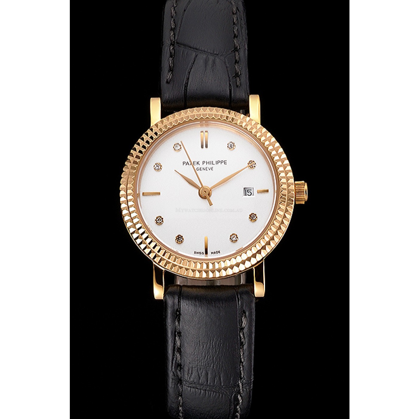 Patek Philippe Calatrava Replica Watch, Quartz, White Dial, 18k Yellow Gold, Sapphire Crystal
