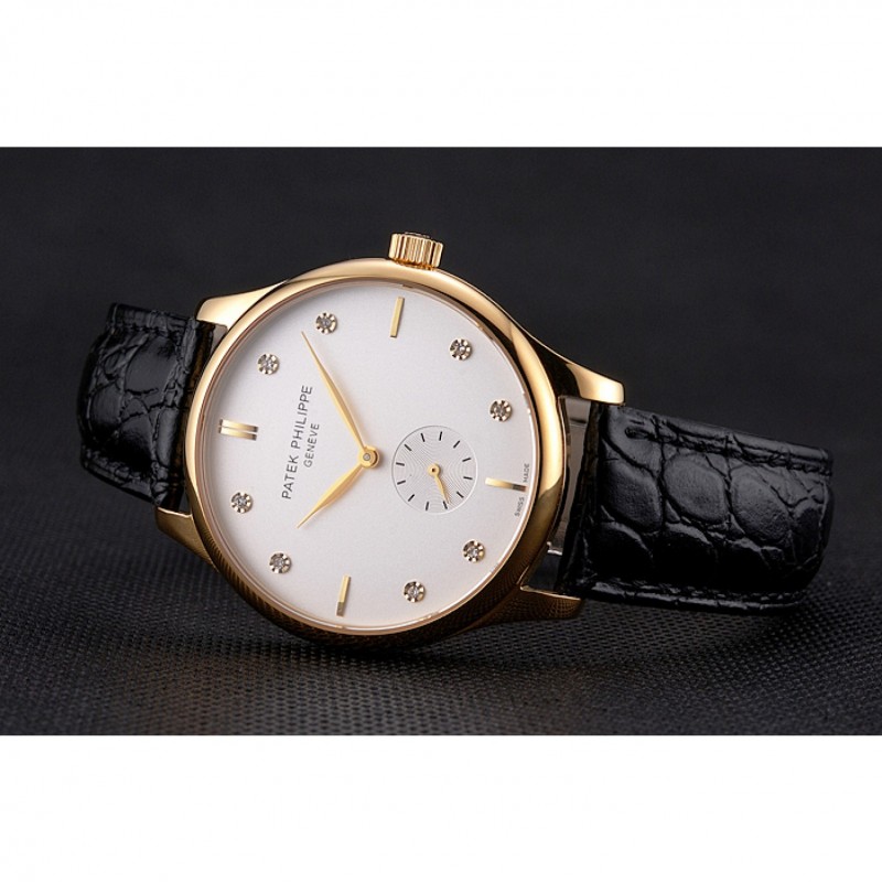 -05090054 - Patek Philippe Calatrava Replica Watch - Quartz - 18k Yellow Gold Plated - White Dial