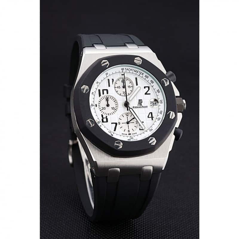 Audemars Piguet RO Offshore 3309 Quartz, Automatic, Stainless Steel, White Dial, Men's Replica Watch
