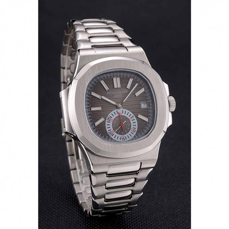 Patek Philippe Nautilus Replica Watch Automatic Movement Brushed SS Case Silver Dial 48x40mm