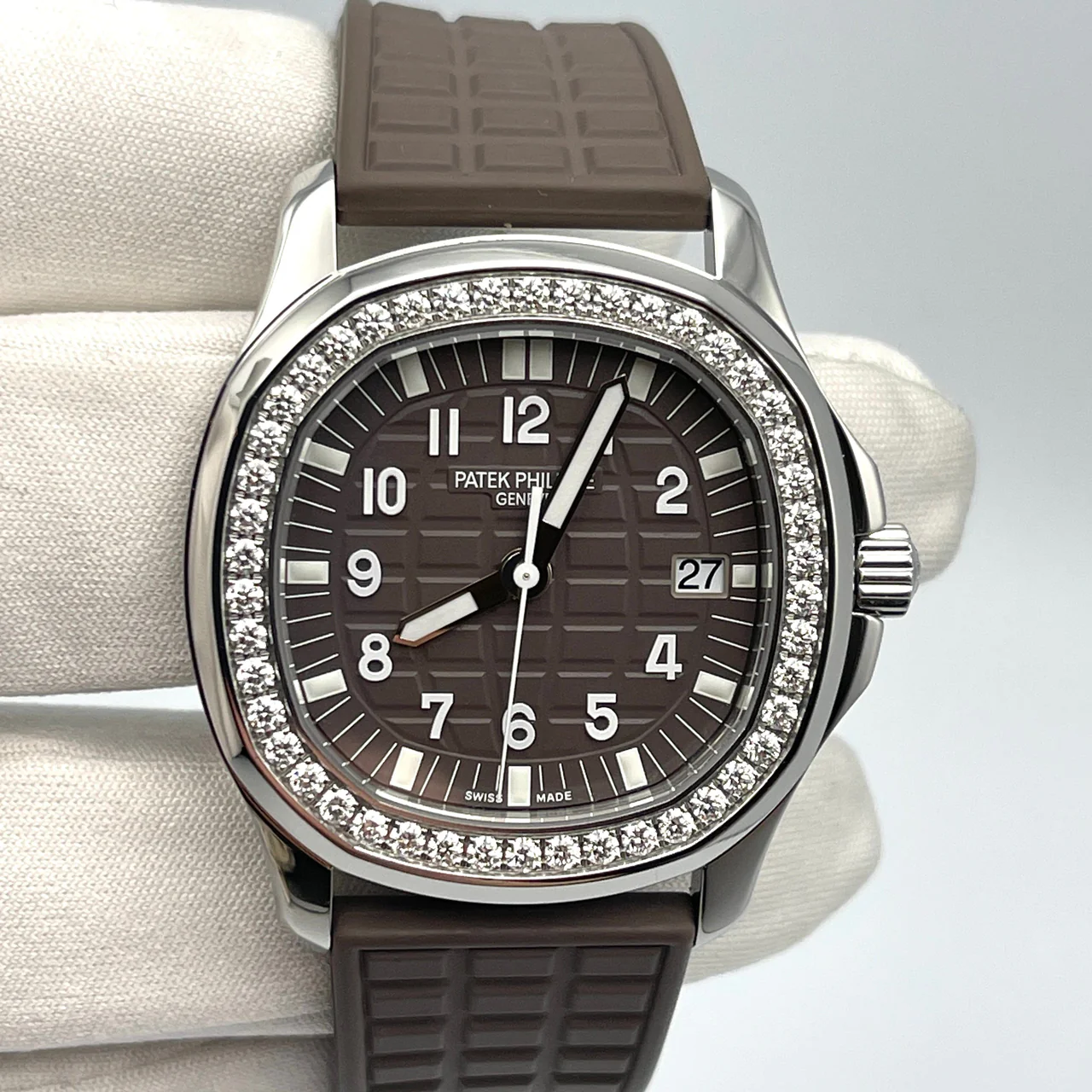 Aquanaut 5067A SS PPF 1:1 Best Edition Brown Textured Dial on Brown Rubber RONDA Quartz