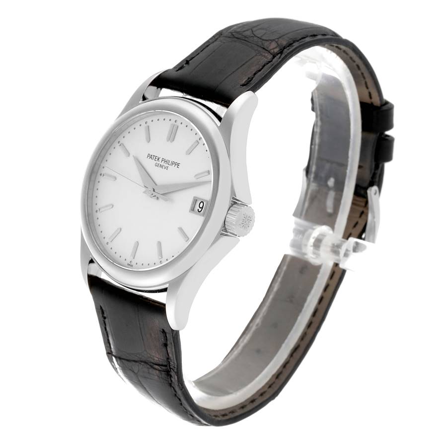 Calatrava 5227 SS 3KF 1:1 Best Edition White Dial on Brown Leather Strap A324 Super Clone V2