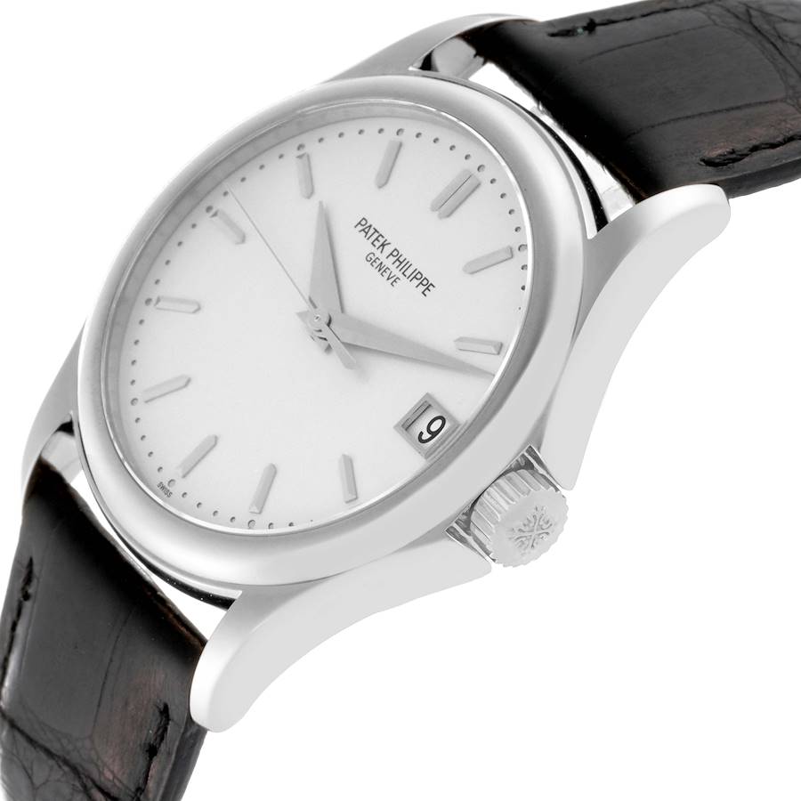 Calatrava 5227 SS 3KF 1:1 Best Edition White Dial on Brown Leather Strap A324 Super Clone V2