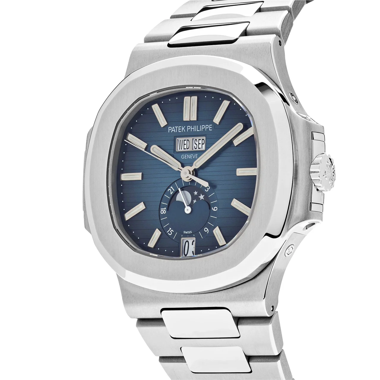 Nautilus 5726 Full Function SS PPF 1:1 Best Edition Blue Dial on SS Bracelet A324
