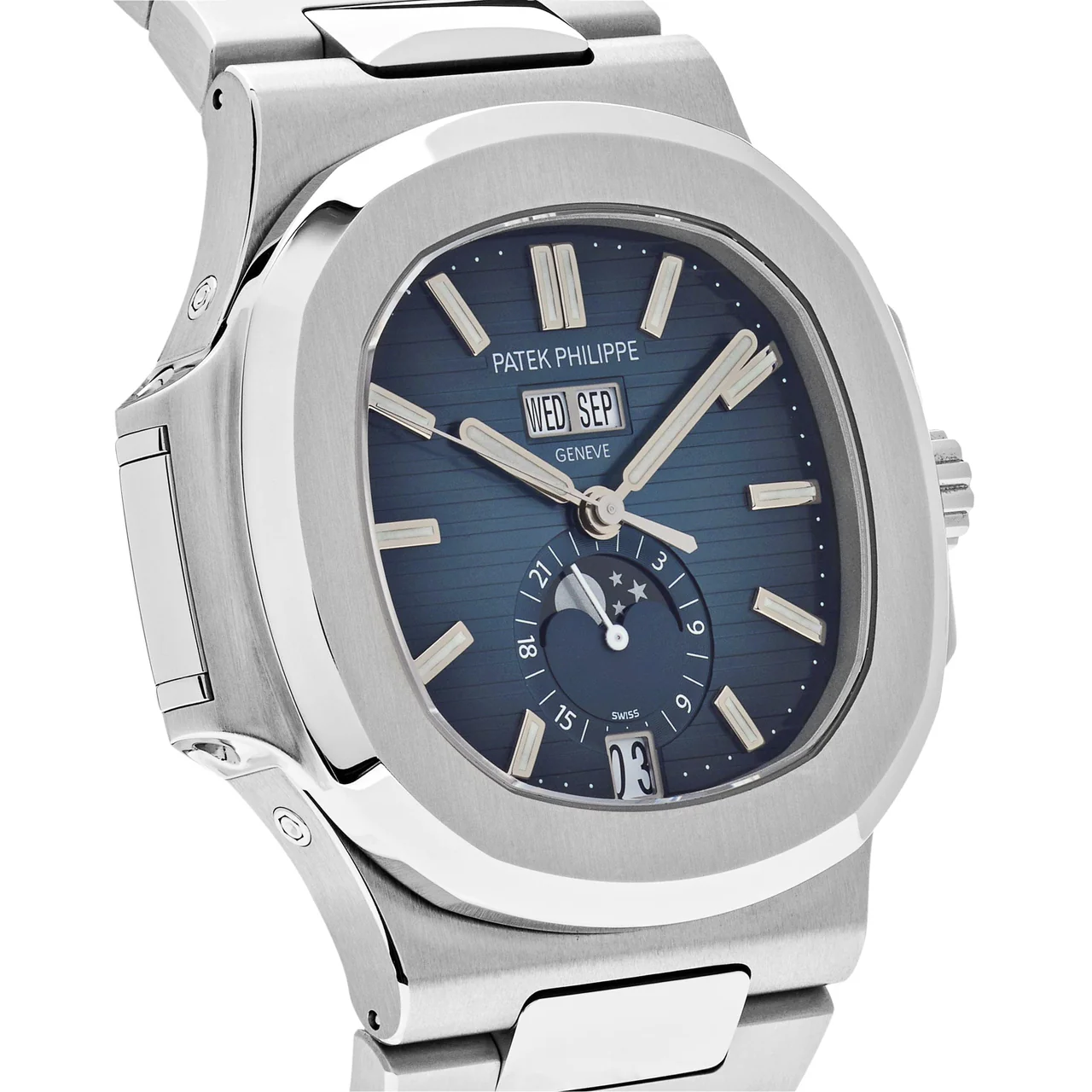 Nautilus 5726 Full Function SS PPF 1:1 Best Edition Blue Dial on SS Bracelet A324