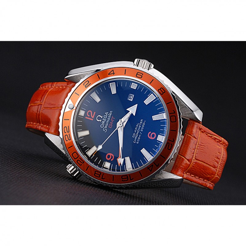 -OM-622395 Seamaster 52x43mm Black Dial Automatic Japanese Leather Strap Watch
