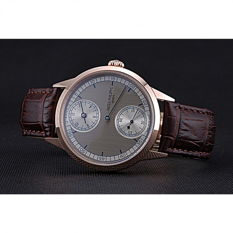 Patek Philippe Geneve Two 622148 Replica Watch, Automatic Movement, Silver Dial, 18k Rose-Gold