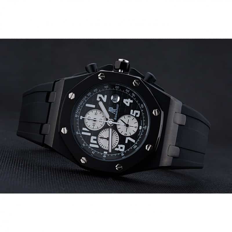 Audemars Piguet Royal Oak Offshore 3319 Replica Watch, Quartz Movement, Black Dial, Stainless Steel