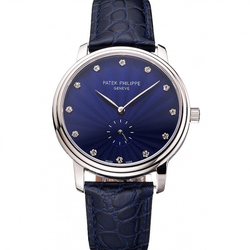 Patek Philippe Calatrava Replica Watch, Quartz, Japanese Movement, Blue Dial, Stainless Steel Case