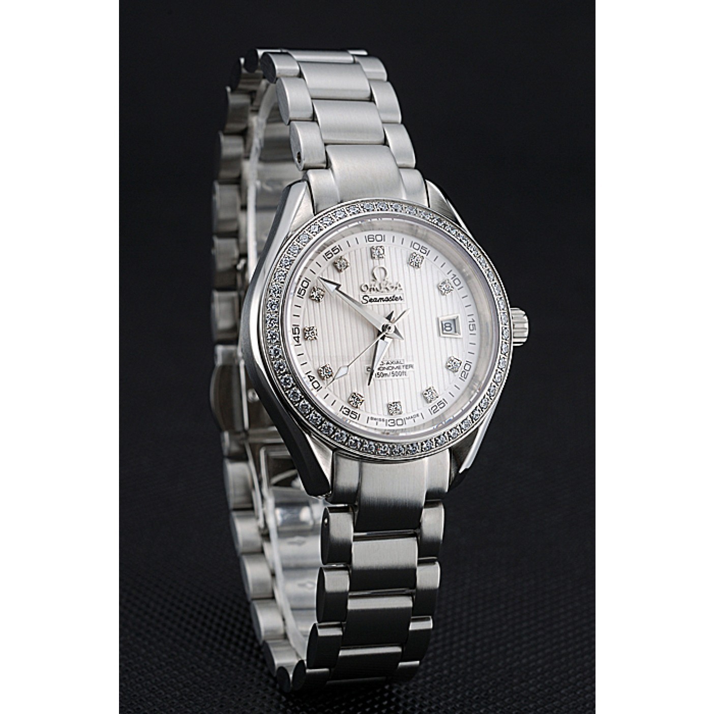 Omega Seamaster Replica Watch, White Dial, Brushed Stainless Steel, 622448