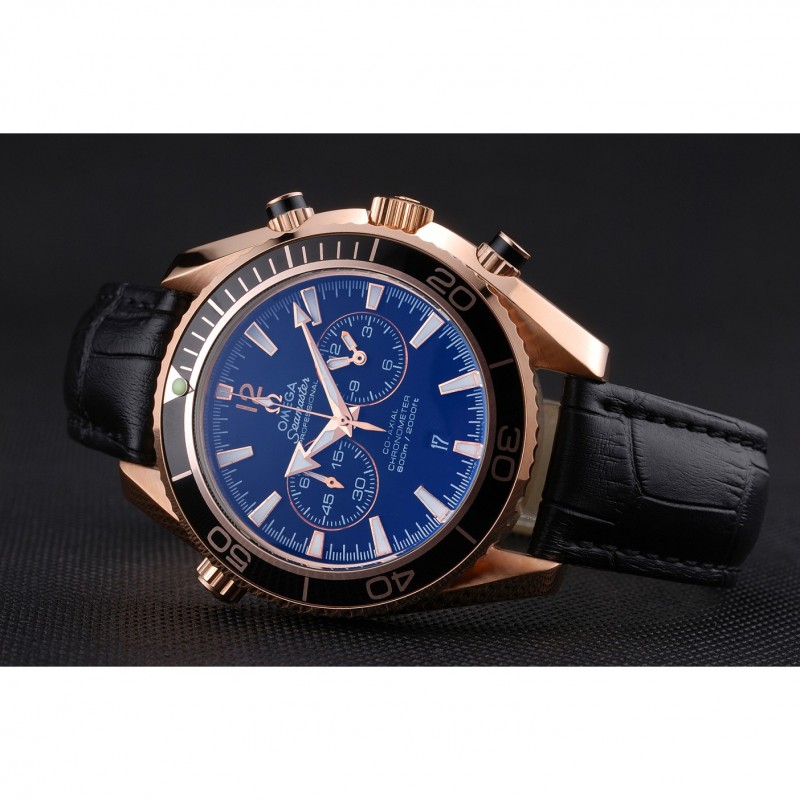 Omega Seamaster 622391 - Quartz Battery - Japanese Miyota - 18k Rose-Gold Plated Case - Black