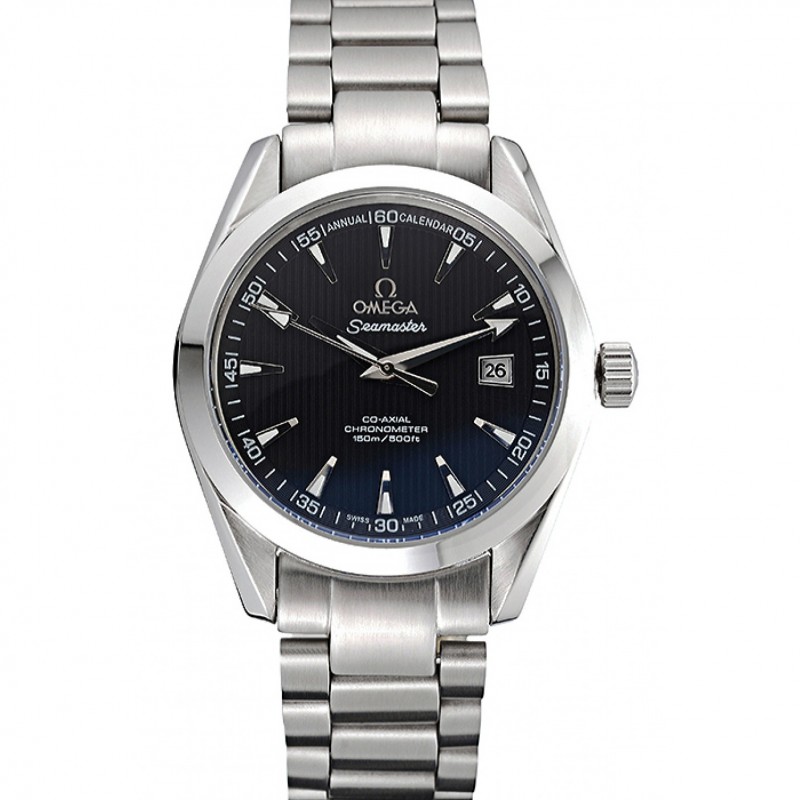 Omega Seamaster 622165 Replica Watch, Automatic Kinetic, Black Dial, Brushed Steel Case