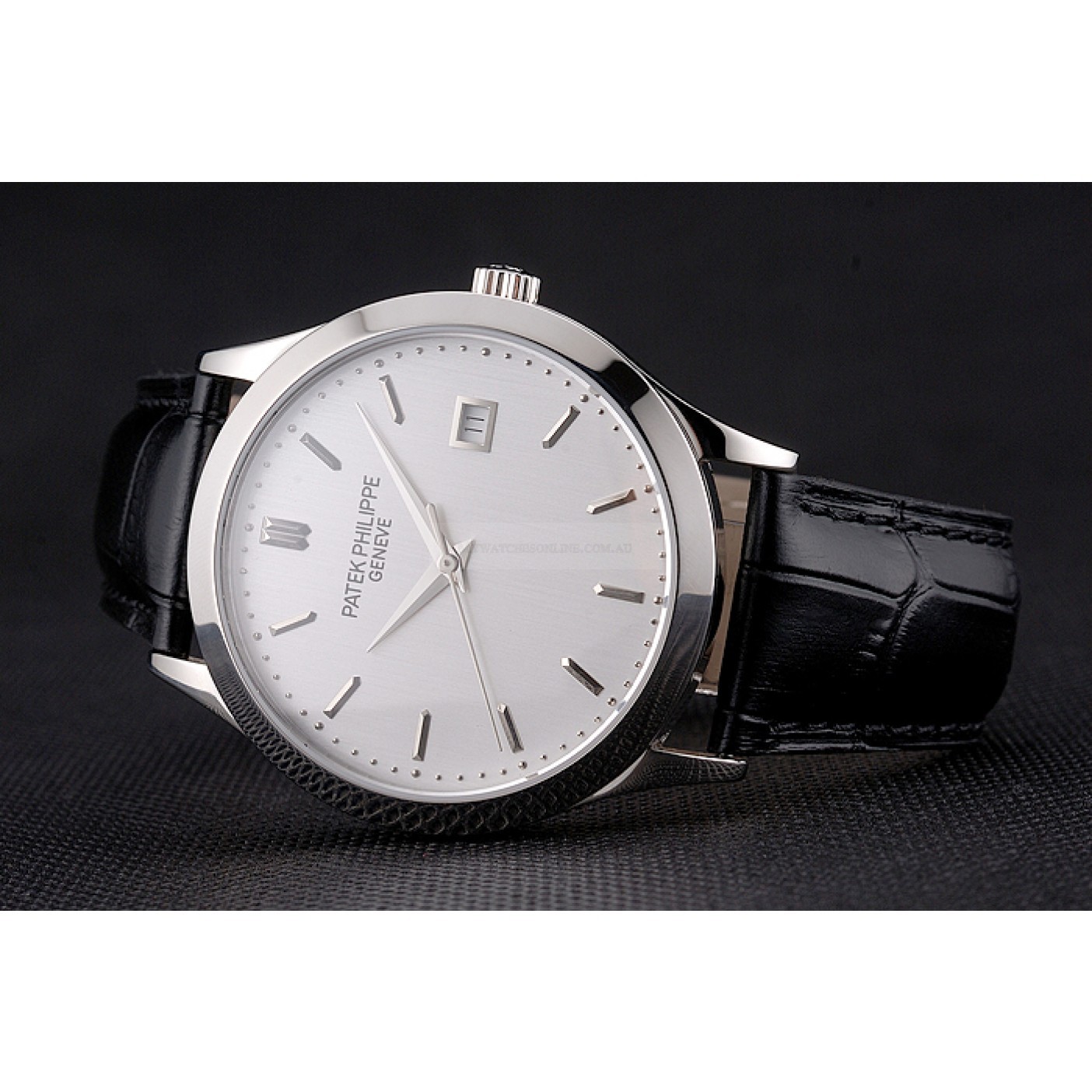 Patek Philippe Calatrava Replica Watch Automatic Movement White Dial Polished Steel Case