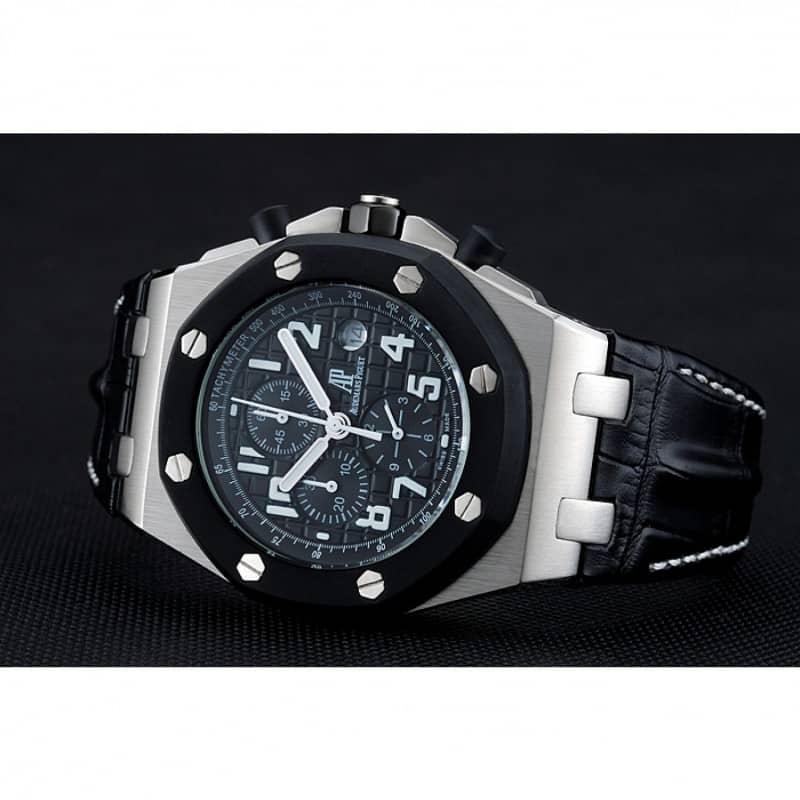Audemars Piguet Royal Oak Offshore Replica Watch, Quartz Movement, Black Dial, Stainless Steel