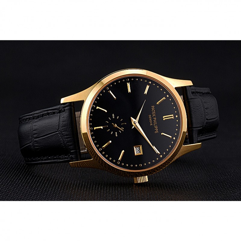 Patek Philippe Calatrava 622845 - Replica Watch - Automatic - 18k Yellow Gold Plated - Black Dial