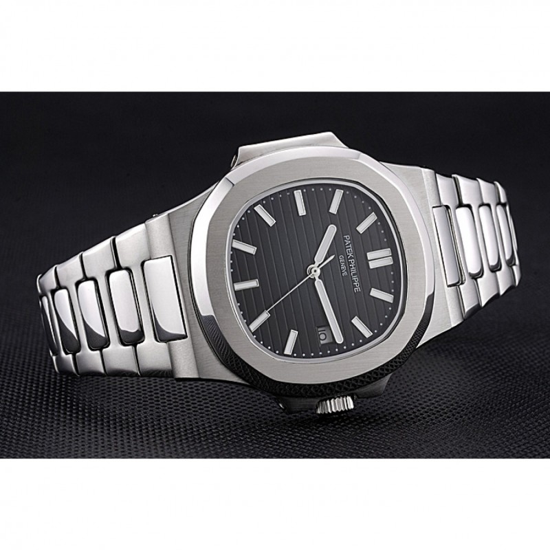 Patek Philippe Nautilus 622719 Replica Watch Automatic Japanese Movement Brushed Steel Case Black