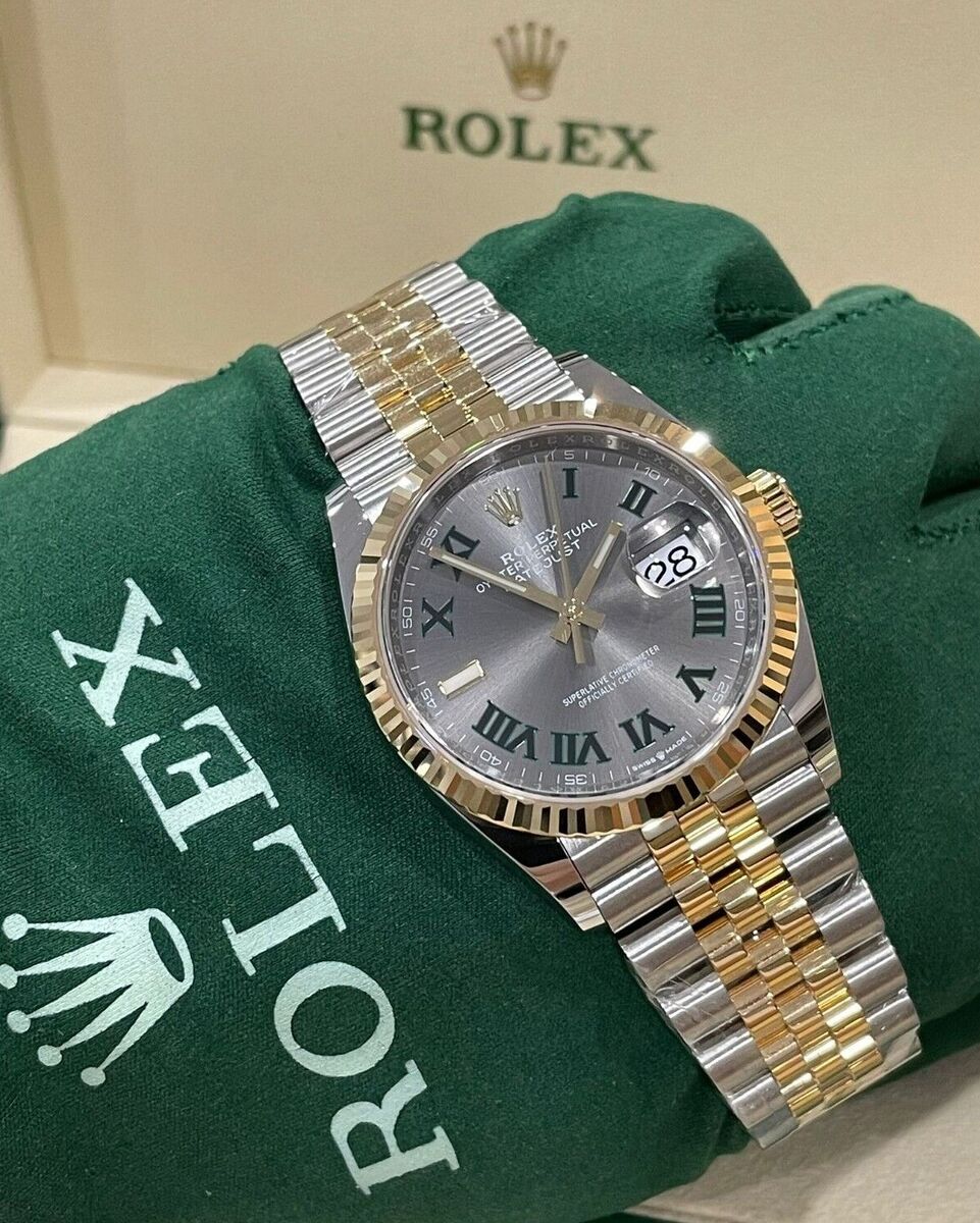 DateJust 36mm 126233 Clean 1:1 Best Edition 904L Steel Gray Dial Green Roman on SS/YG Jubilee Bracelet VR3235