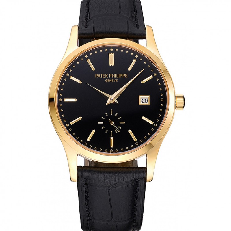 Patek Philippe Calatrava 622845 - Replica Watch - Automatic - 18k Yellow Gold Plated - Black Dial