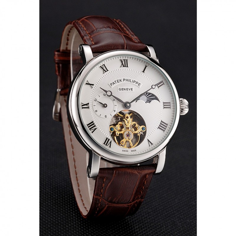 Patek Philippe Complications Replica Watch, Automatic Movement, Japanese Quality, 50x42mm, Brown