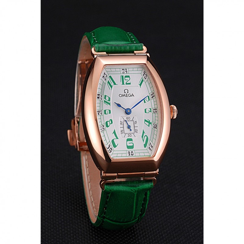 -OMEGA-SOCHI-PETROGRAD-622821 - Replica Watch - Automatic - White Dial - Green Crocodile Leather