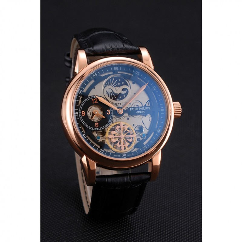 Patek Philippe Complications Dual Time Moonphase Tourbillon Automatic 55x44mm 18k Rose-Gold Plated
