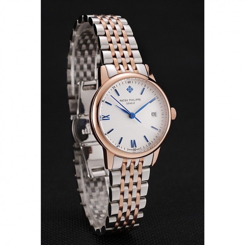 Patek Philippe Calatrava Quartz - Women's - White Dial - Stainless Steel - Butterfly Clasp