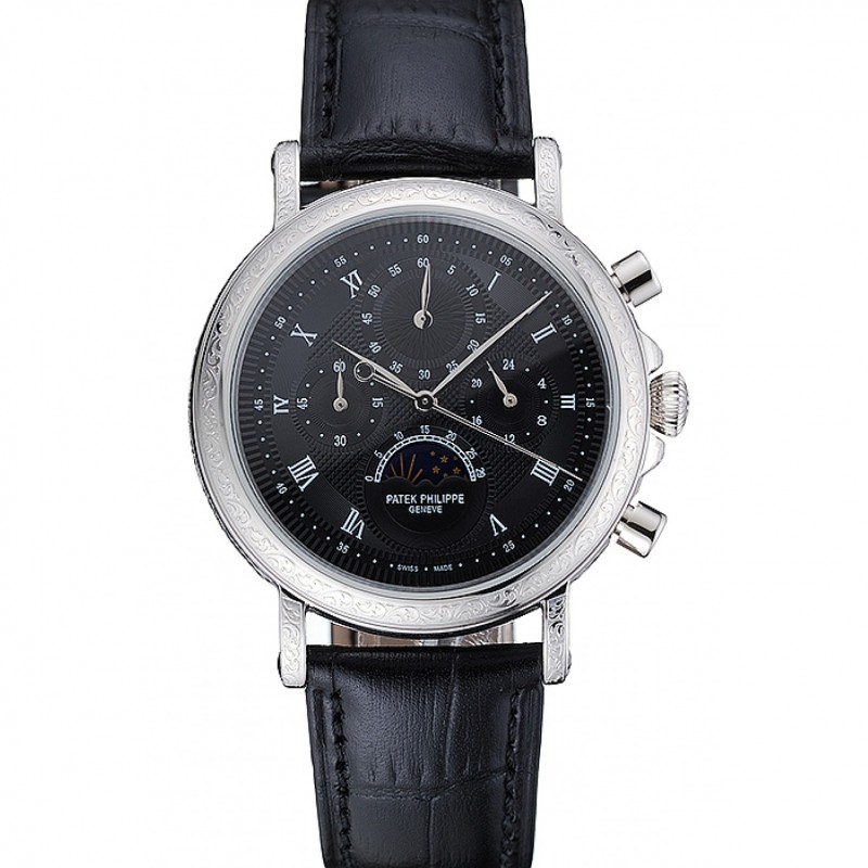 Patek Philippe Grand Complications 1454145 Replica Watch, Black Dial, Quartz Movement, Japanese