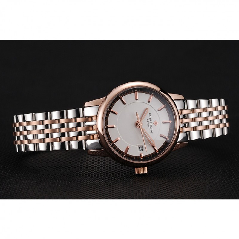 Patek Philippe Calatrava 1453832 Quartz Watch, White Dial, Women's, Stainless Steel Band