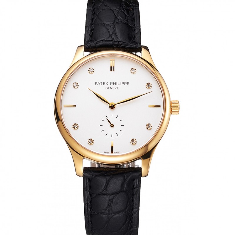 -05090054 - Patek Philippe Calatrava Replica Watch - Quartz - 18k Yellow Gold Plated - White Dial