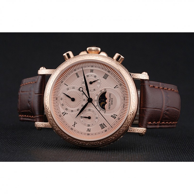 Patek Philippe Grand Complications 1454142 Replica Watch, Quartz, 18k Rose-Gold, Paisley Case