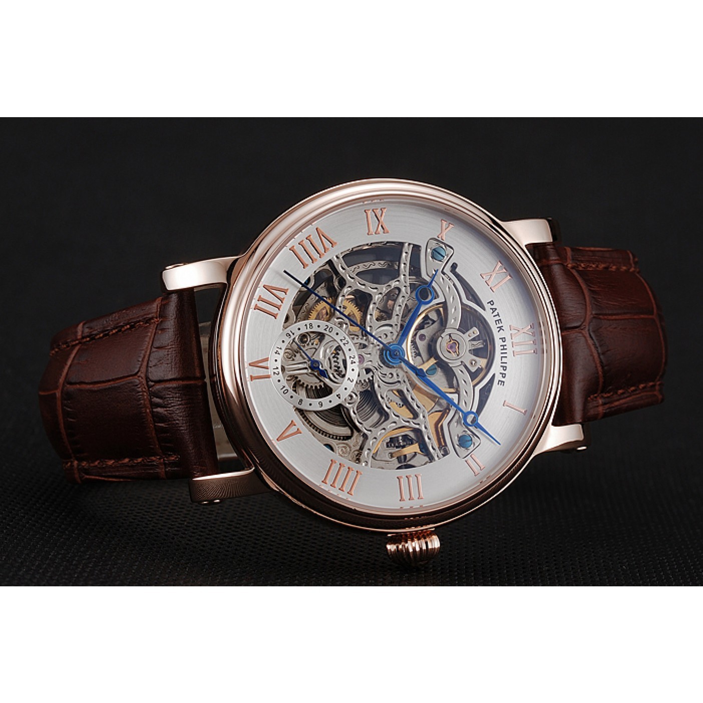 Patek Philippe Grand Complications 1453808 Replica Watch, Automatic, White Dial, Leather Band