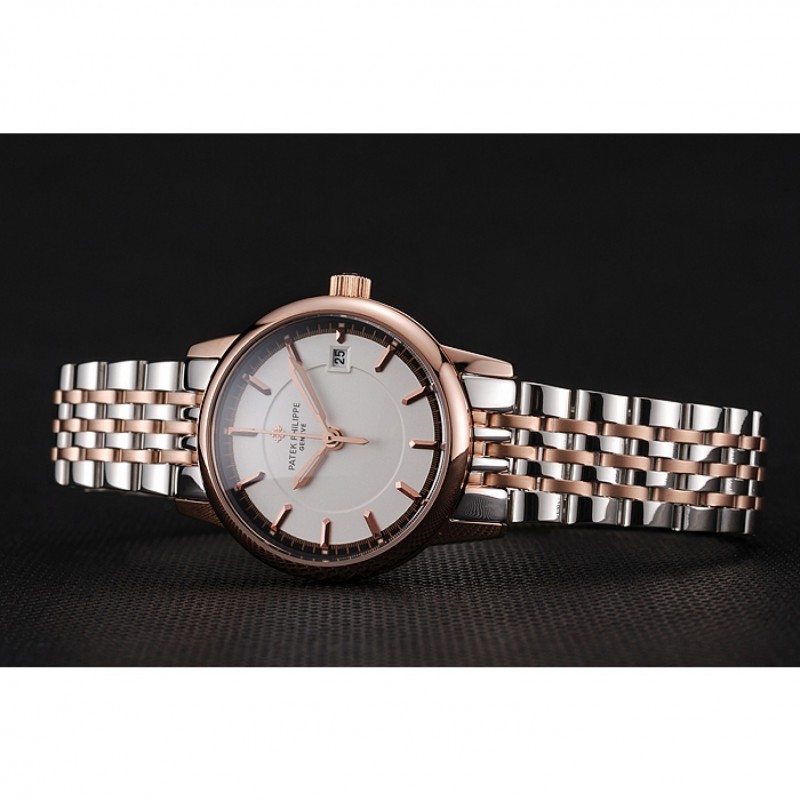 Patek Philippe Calatrava 1453832 Quartz Watch, White Dial, Women's, Stainless Steel Band