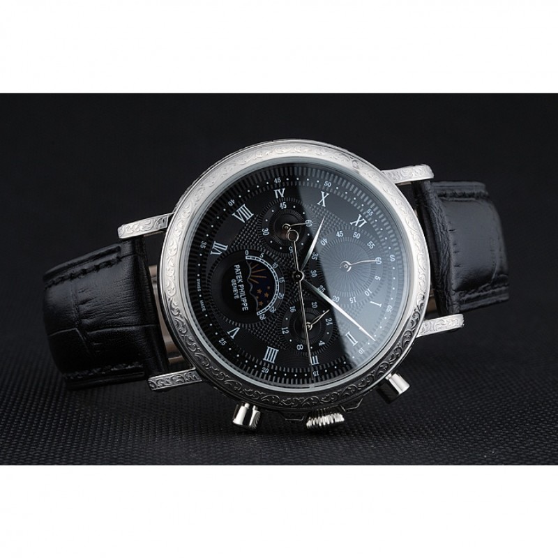 Patek Philippe Grand Complications 1454145 Replica Watch, Black Dial, Quartz Movement, Japanese