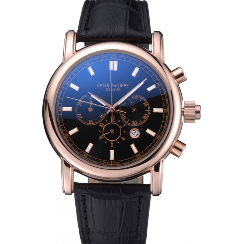 Patek Philippe Grand Complications 622263 - Quartz - 18k Rose-Gold Plated - Black Dial - Men's