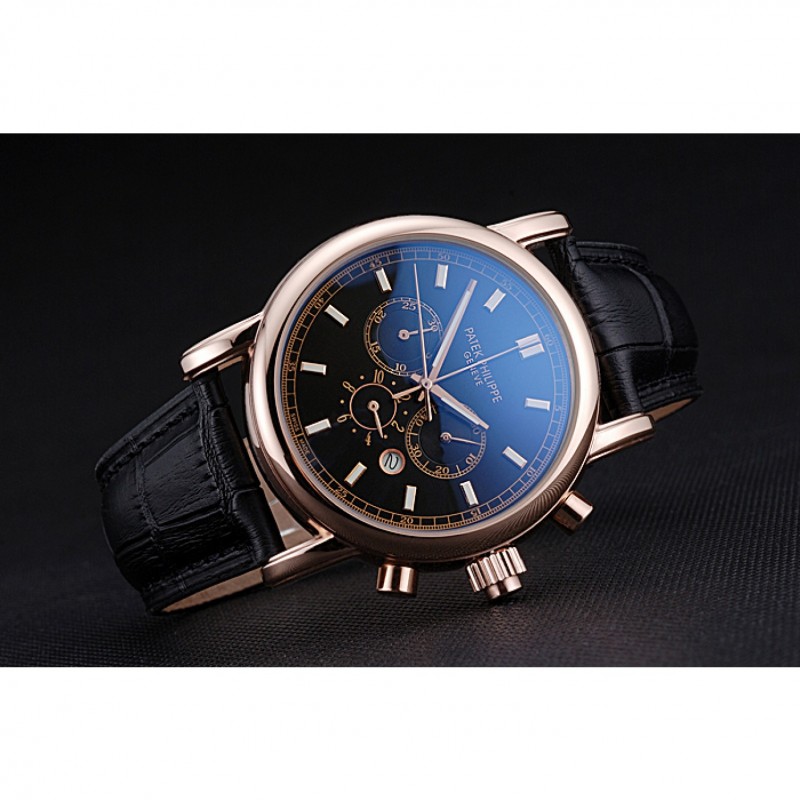 Patek Philippe Grand Complications 622263 - Quartz - 18k Rose-Gold Plated - Black Dial - Men's