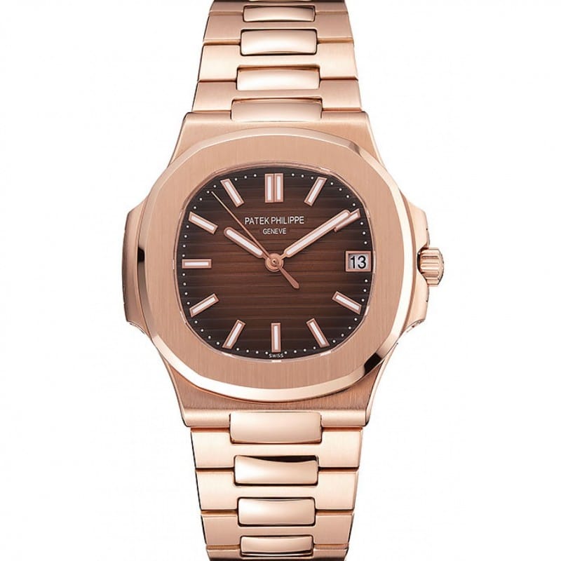 Patek Philippe Nautilus 1453949 Automatic Watch, Japanese Movement, 18K Rose-Gold Case, Sapphire