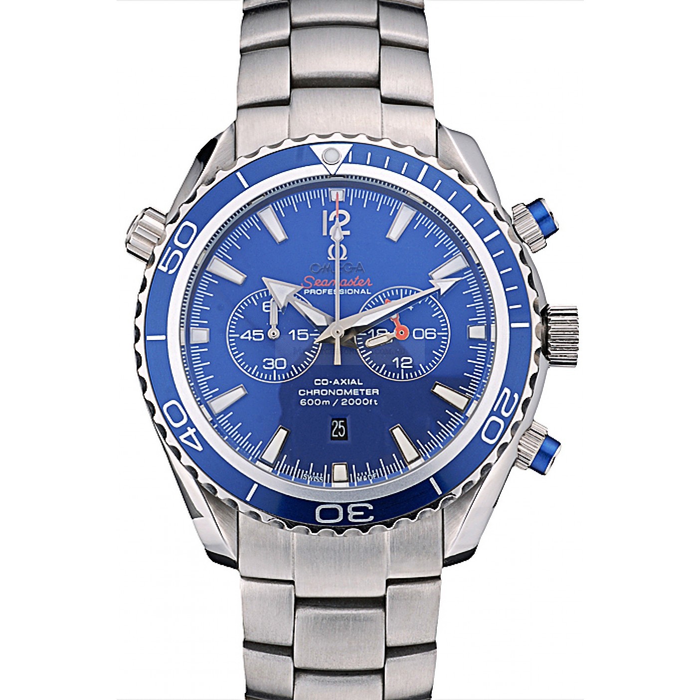 Omega Seamaster 80239 Replica Watch, Automatic Movement, Blue Dial, Brushed Stainless Steel Case