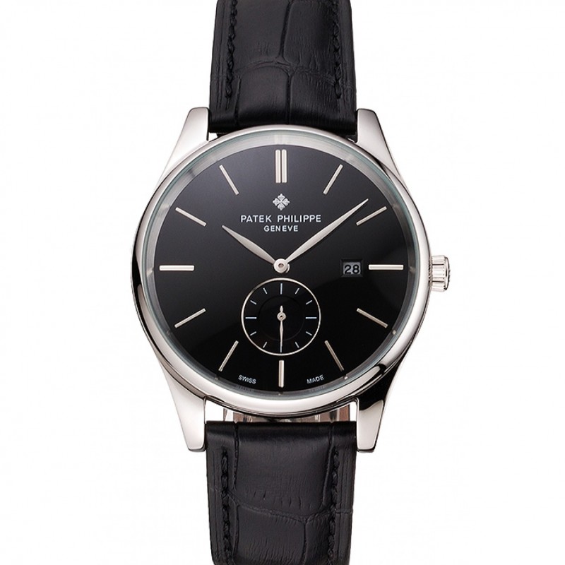 Patek Philippe Calatrava Replica Watch, Quartz, Black Dial, Stainless Steel Case, 48x40mm, Japanese