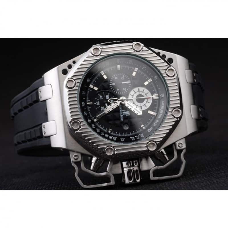 Audemars Piguet Royal Oak Offshore 3282 Replica Watch, Chronograph, Black Dial, Brushed Steel Case
