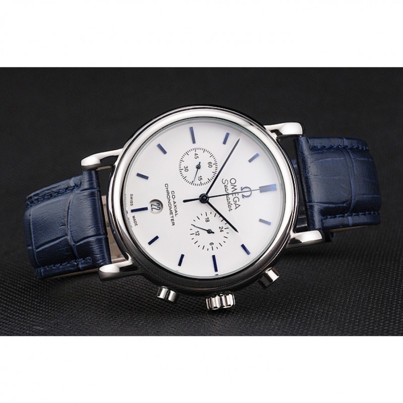 -OMEGA-SEAMASTER-QUARTZ-BLUE-LEATHER-STRAP-WHITE-DIAL-40X48MM Watch