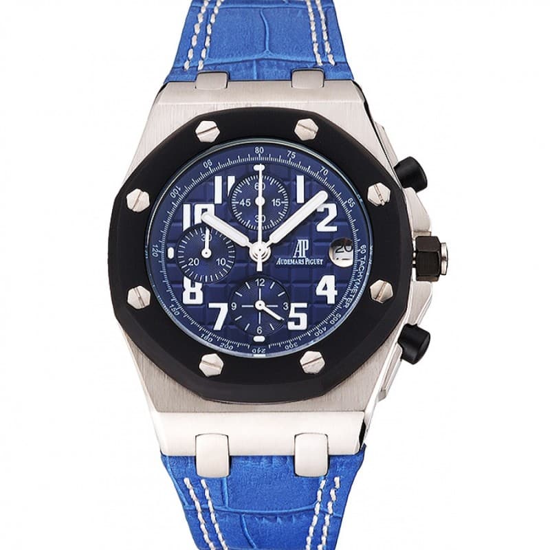 Audemars Piguet Royal Oak Offshore 3305 - Quartz - Blue Croc Strap - Men's Replica Watch