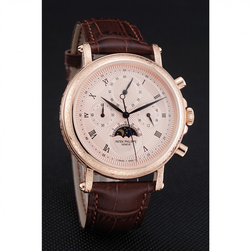 Patek Philippe Grand Complications 1454142 Replica Watch, Quartz, 18k Rose-Gold, Paisley Case
