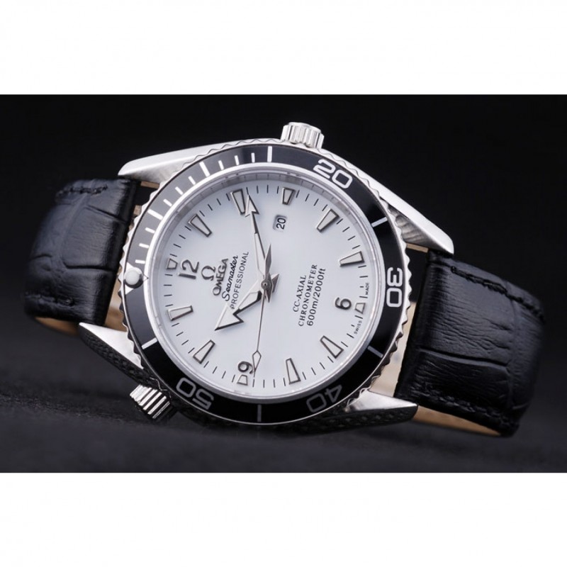 Omega Seamaster OM178 - Replica Watch - Japanese Quartz - Polished Stainless Steel Case - White