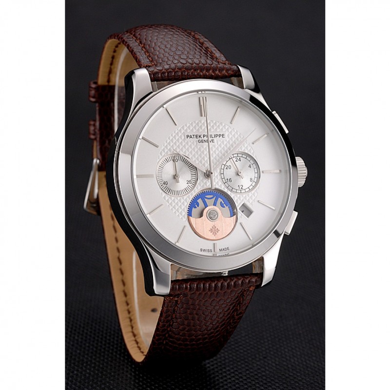 Patek Philippe Chronograph Replica Watch - Japanese Miyota Quartz, White Dial, 52 x 43 mm
