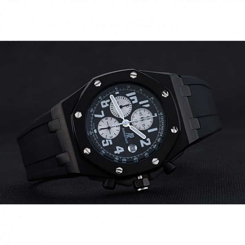 Audemars Piguet Royal Oak Offshore 3319 Replica Watch, Quartz Movement, Black Dial, Stainless Steel