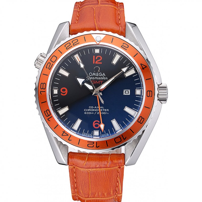 -OM-622395 Seamaster 52x43mm Black Dial Automatic Japanese Leather Strap Watch