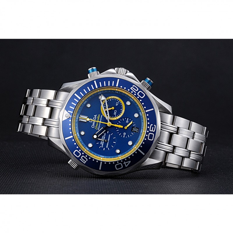 Omega Seamaster 622056 | Automatic | Brushed Steel | Blue Ceramic Bezel | Replica Watch