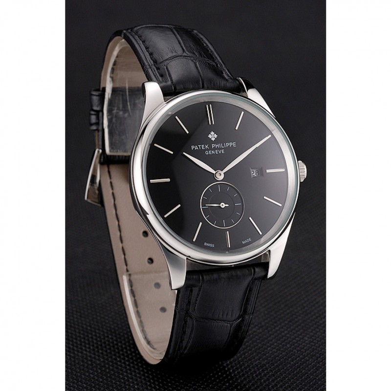 Patek Philippe Calatrava Replica Watch, Quartz, Black Dial, Stainless Steel Case, 48x40mm, Japanese