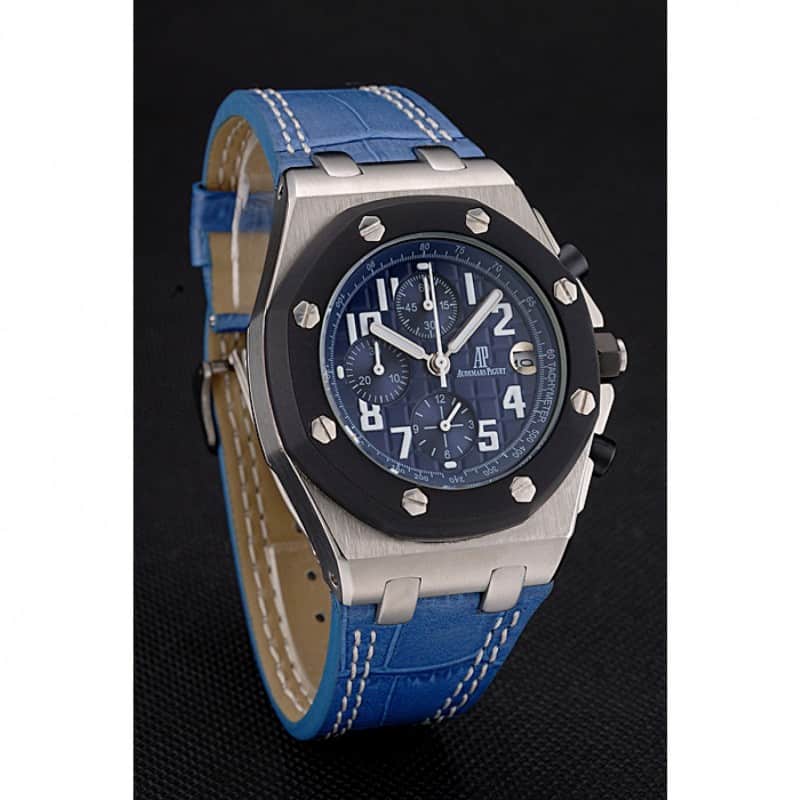 Audemars Piguet Royal Oak Offshore 3305 - Quartz - Blue Croc Strap - Men's Replica Watch